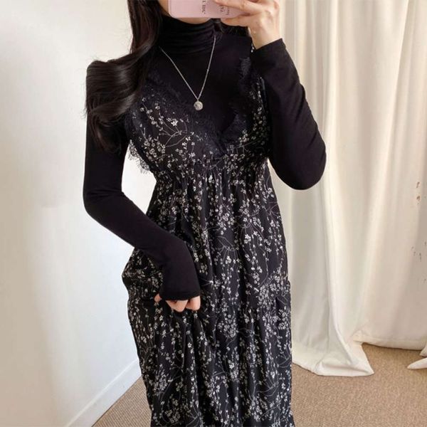 casual dresses dress women clothessouth korea spring versatile pile collar t-shirt + lace stitched chiffon floral susp 5nr0, Black;gray
casual dresses dress women clothessouth korea spring versatile pile collar t-shirt + lace stitched chiffon floral susp 5nr0, Black;gray