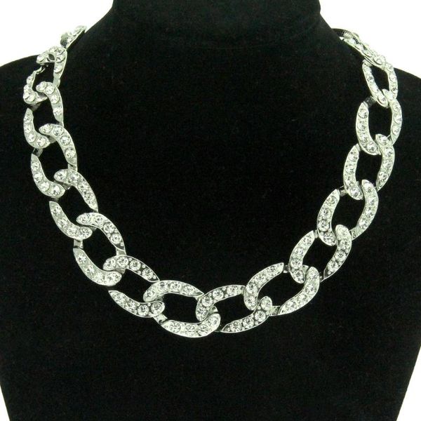 chains luxury iced out necklace for women cuban link chain choker hip hop rhinestone neck punk initial jewelry accessor, Silver
chains luxury iced out necklace for women cuban link chain choker hip hop rhinestone neck punk initial jewelry accessor, Silver