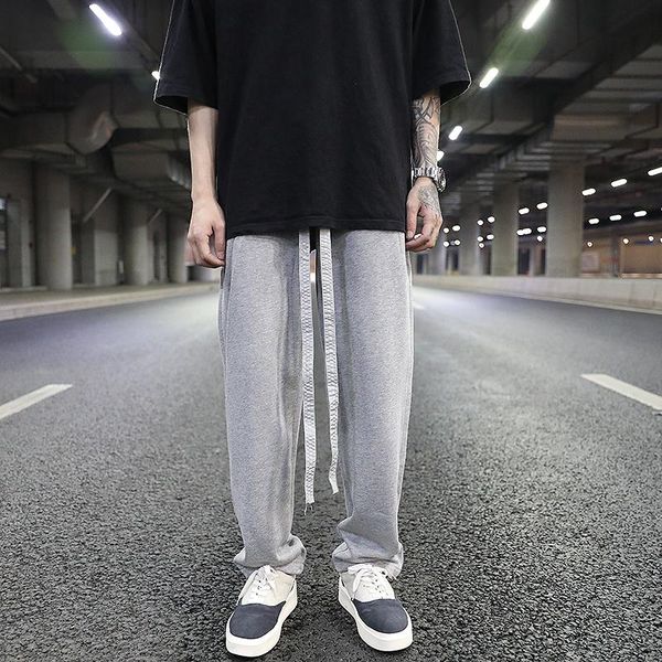 men's pants straight loose 2021 fashion sports trend style solid color terry fabric pleated casual, Black
men's pants straight loose 2021 fashion sports trend style solid color terry fabric pleated casual, Black