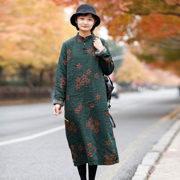 johnature linen chinese style dresses for women winter stand long sleeve fleece vintage robes print floral dresses 210521, Black;gray
johnature linen chinese style dresses for women winter stand long sleeve fleece vintage robes print floral dresses 210521, Black;gray