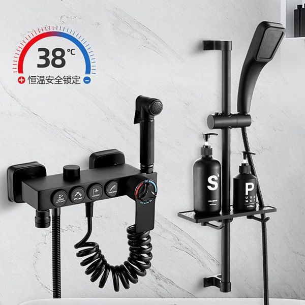 bathroom shower sets black display thermostatic faucet set height can adjust bathtub tap with shelf water flow produces electricity
bathroom shower sets black display thermostatic faucet set height can adjust bathtub tap with shelf water flow produces electricity
