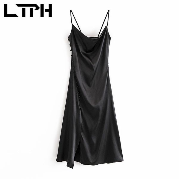 elegant satin texture sleeveless camisole dress women long high waist split fork design sling dresses summer 210427, Black;gray
elegant satin texture sleeveless camisole dress women long high waist split fork design sling dresses summer 210427, Black;gray