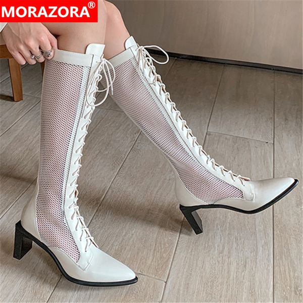 morazora arrival women boots fashion lace up breathable knee high boots spring autumn genuine leather boots 210506, Black
morazora arrival women boots fashion lace up breathable knee high boots spring autumn genuine leather boots 210506, Black
