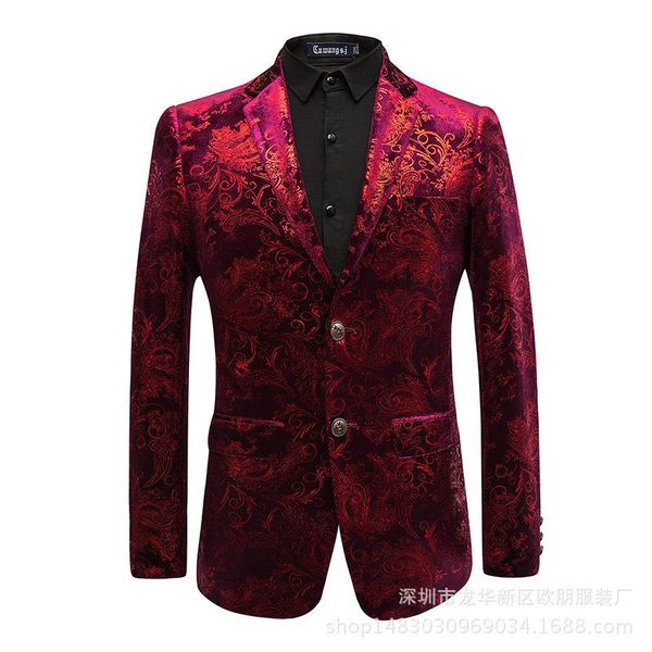 men's suits & blazers red jacquard high-grade bronzing blazer men wine flower print groomsmen wedding, White;black
men's suits & blazers red jacquard high-grade bronzing blazer men wine flower print groomsmen wedding, White;black