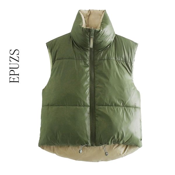 za winter black warm vest parka casual zipper padded coat women winter jacket female korean outerwear 210521, Black;white
za winter black warm vest parka casual zipper padded coat women winter jacket female korean outerwear 210521, Black;white