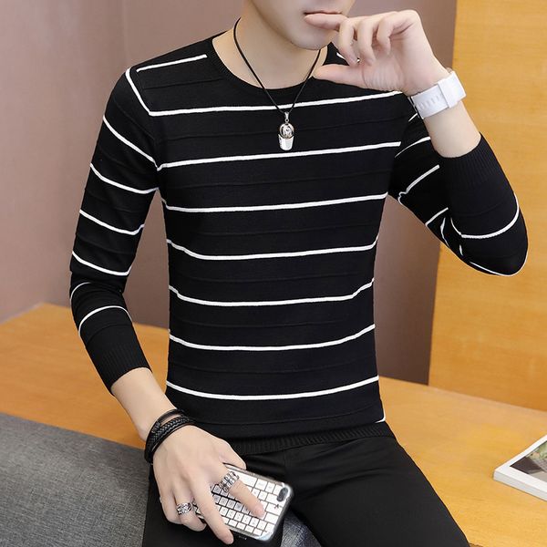 men's sweaters gray black men's jersey long winter shirts o-neck striped pullovers casual everyday fashion xf9u, White;black
men's sweaters gray black men's jersey long winter shirts o-neck striped pullovers casual everyday fashion xf9u, White;black