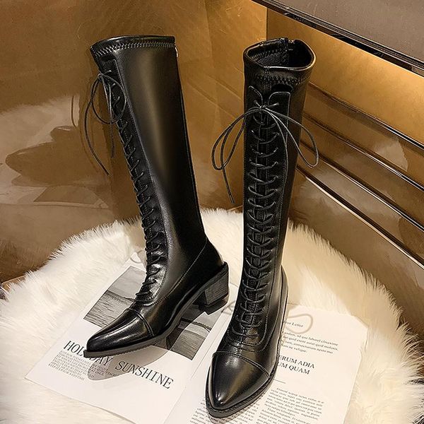 boots 2021 spring shoes women motorcycle pointed toe chunky heel riding botas female lace up knee high black brown beige
boots 2021 spring shoes women motorcycle pointed toe chunky heel riding botas female lace up knee high black brown beige