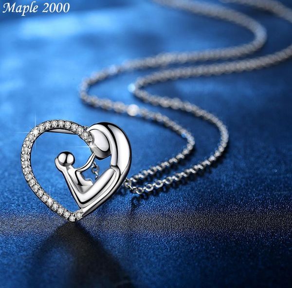 selling mother and daughter heart pendant necklace the gift for microset 4 zircon crystal mother's day necklaces, Silver
selling mother and daughter heart pendant necklace the gift for microset 4 zircon crystal mother's day necklaces, Silver