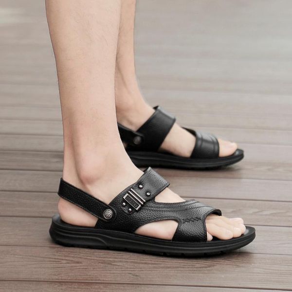 sandals mens genuine leather men summer shoes flat beach fashion breathable male black white classics casual
sandals mens genuine leather men summer shoes flat beach fashion breathable male black white classics casual