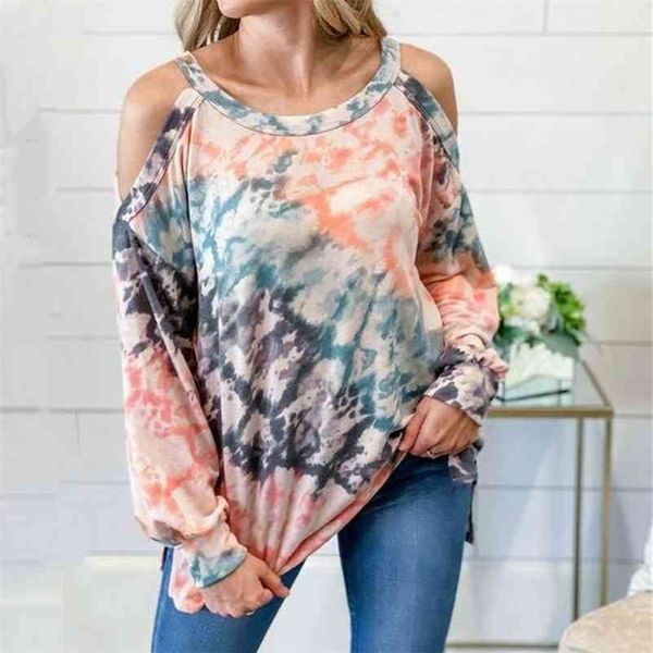 tie dye print women autumn blouse casual loose cold shoulder hollow out pullover blouses shirt fall jumper blusas 210520, White
tie dye print women autumn blouse casual loose cold shoulder hollow out pullover blouses shirt fall jumper blusas 210520, White