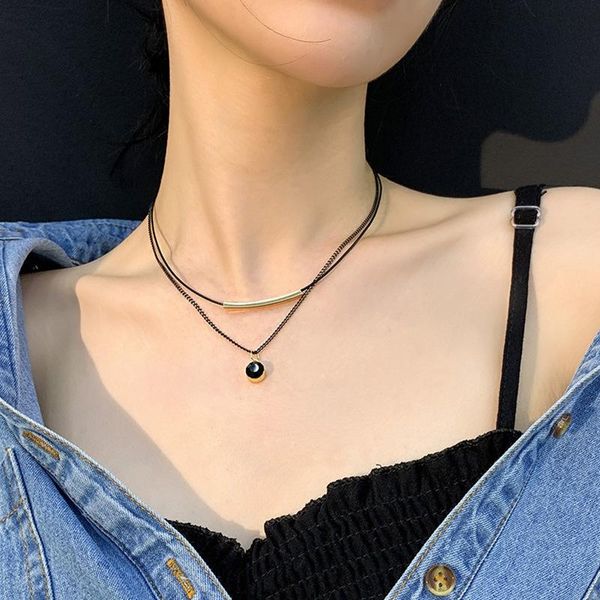 pendant necklaces black double-layer fashion necklace, personality design, cool style, collarbone chain net, red temperament neck ornament, Silver
pendant necklaces black double-layer fashion necklace, personality design, cool style, collarbone chain net, red temperament neck ornament, Silver