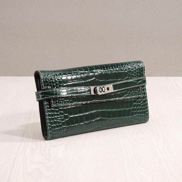 wallets 2021 handbag genuine leather women's long purse alligator wallet clip buckle handmade, Red;black
wallets 2021 handbag genuine leather women's long purse alligator wallet clip buckle handmade, Red;black