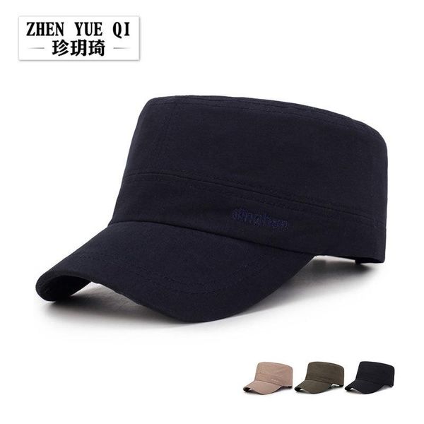 wide brim hats hat men's spring cap korean cotton flat embroidered military middle-aged and old leisure visor, Blue;gray 
wide brim hats hat men's spring cap korean cotton flat embroidered military middle-aged and old leisure visor, Blue;gray