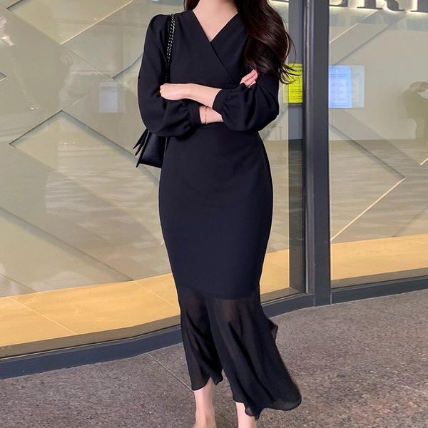 chic spring autumn women's elegant hepburn style thin v-neck cross waist tie-up mermaid little black dress casual dresses, Black;gray
chic spring autumn women's elegant hepburn style thin v-neck cross waist tie-up mermaid little black dress casual dresses, Black;gray