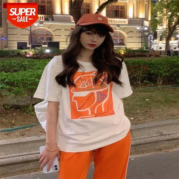 korean version of the new design sense literary printing loose large white short-sleeved t-shirt women's trend #n888
korean version of the new design sense literary printing loose large white short-sleeved t-shirt women's trend #n888