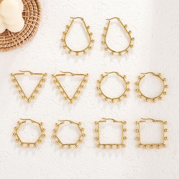 hoop & huggie 2021 golden beades earrings for women personality punk hexagon square triangle circle geometric stainless steel earring, Golden;silver
hoop & huggie 2021 golden beades earrings for women personality punk hexagon square triangle circle geometric stainless steel earring, Golden;silver