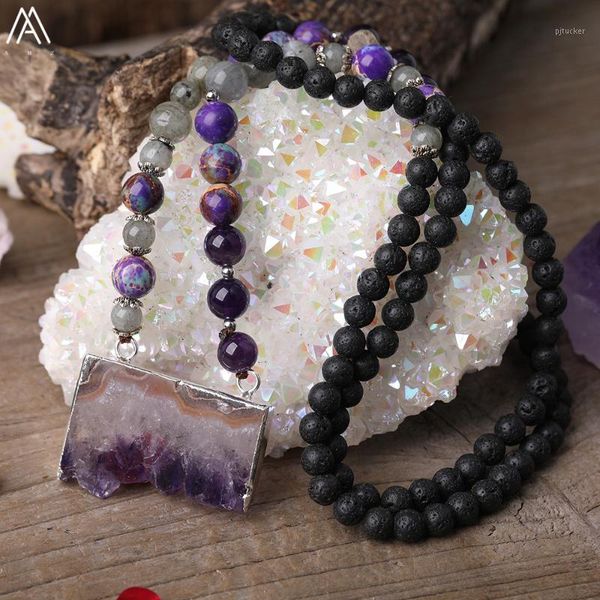 chains natural amethysts quartz slab beads pendant round sea sediment jaspers labradorite black lava cord knotted mala necklace1, Silver
chains natural amethysts quartz slab beads pendant round sea sediment jaspers labradorite black lava cord knotted mala necklace1, Silver