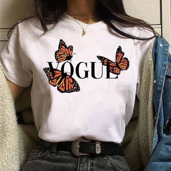 fashion printed vogue butterfly womens t shirts tshirts summer short sleeve loose round neck streetwear female, White
fashion printed vogue butterfly womens t shirts tshirts summer short sleeve loose round neck streetwear female, White