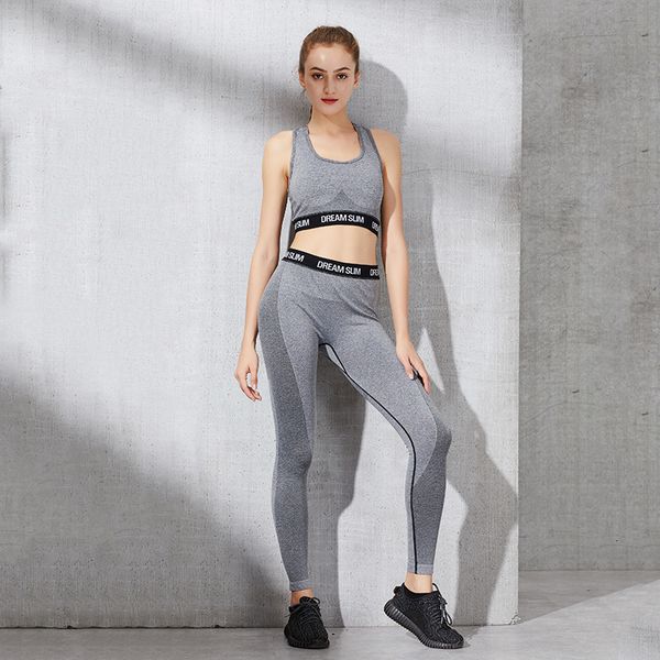 women's tracksuits seamless suit for fitness gym clothing sports kit dry fit letters yoga set running workout clothes women sports, Gray
women's tracksuits seamless suit for fitness gym clothing sports kit dry fit letters yoga set running workout clothes women sports, Gray