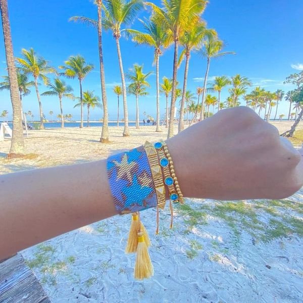 charm bracelets yaukia starry sky five pointed star pattern miyuki bracelet women's mexican hand woven net red same jewelry gift, Golden;silver
charm bracelets yaukia starry sky five pointed star pattern miyuki bracelet women's mexican hand woven net red same jewelry gift, Golden;silver