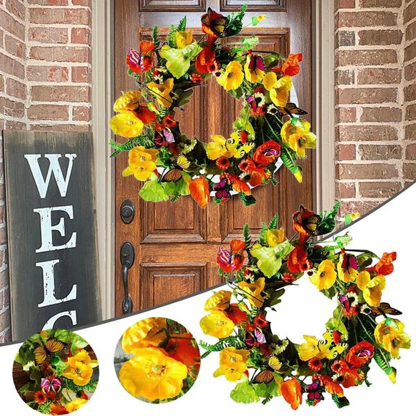 decorative flowers & wreaths artificial wreath decor for front door simulation garland craft supplies holiday farmhouse garden beautiful dec
decorative flowers & wreaths artificial wreath decor for front door simulation garland craft supplies holiday farmhouse garden beautiful dec
