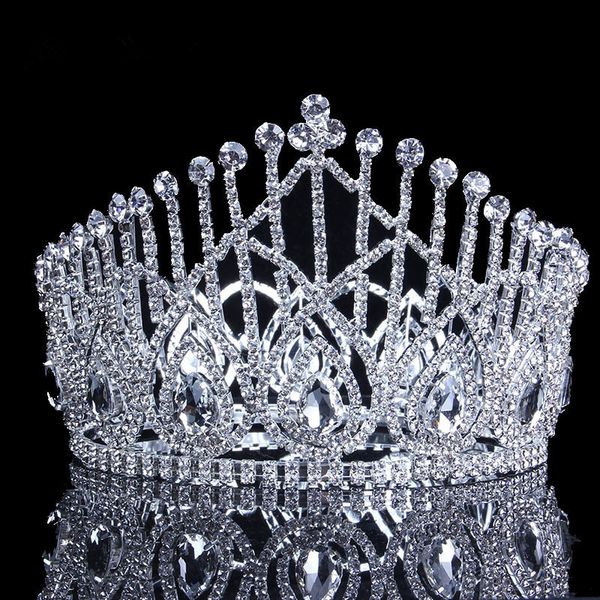 new luxury big european bride wedding crown gorgeous crystal large round queen crown wedding hair accessories jci097, White;golden
new luxury big european bride wedding crown gorgeous crystal large round queen crown wedding hair accessories jci097, White;golden