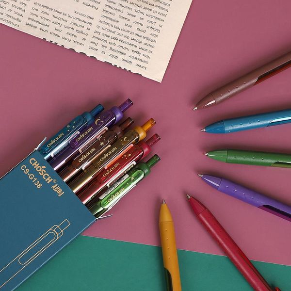 gel pens jianwu 6pcs/set 0.5mm retro colored star pen matte penhold simple press journal neutral school office supplies student
gel pens jianwu 6pcs/set 0.5mm retro colored star pen matte penhold simple press journal neutral school office supplies student