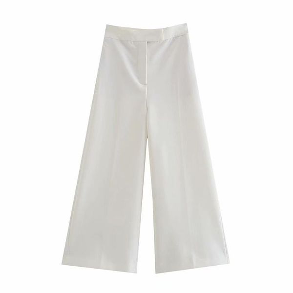 women's pants & capris 2021 elegant ladies wide leg high waist white zipper flanging workwear chic pantalones de mujer, Black;white
women's pants & capris 2021 elegant ladies wide leg high waist white zipper flanging workwear chic pantalones de mujer, Black;white