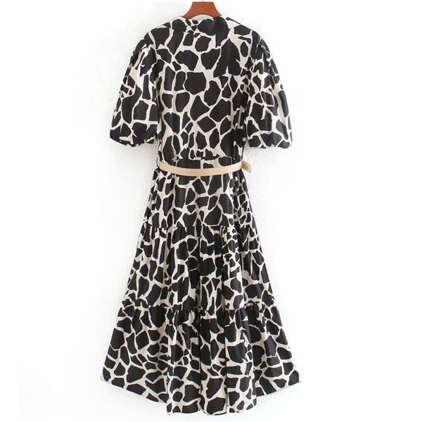 dresses summer new women's clothing skinny lapel leopard animal print with belt chic female dress, Black;gray
dresses summer new women's clothing skinny lapel leopard animal print with belt chic female dress, Black;gray