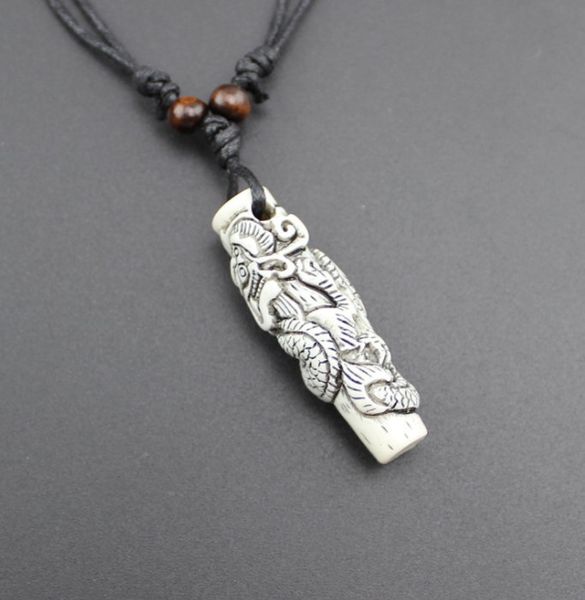 men's religious totem necklace dragon pendant resin ethnic fashion accessories, Silver
men's religious totem necklace dragon pendant resin ethnic fashion accessories, Silver