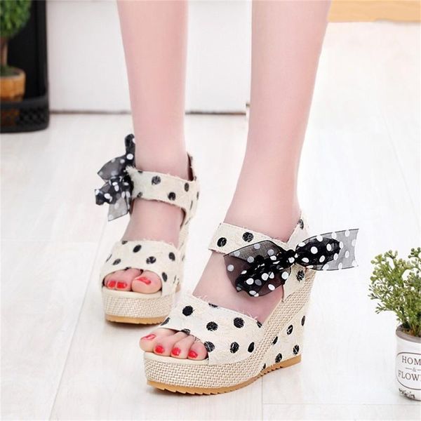 dress shoes women's sandals 2021 wedges dot bow lace up women summer platform thick bottom sweet sandalias mujer, Black
dress shoes women's sandals 2021 wedges dot bow lace up women summer platform thick bottom sweet sandalias mujer, Black