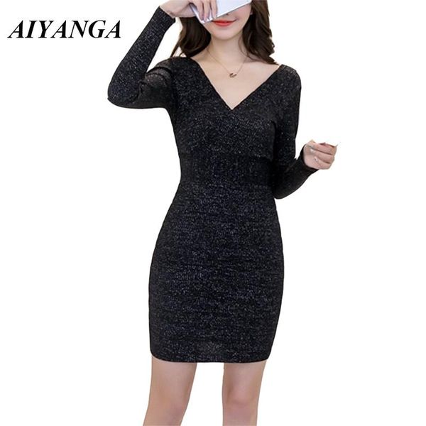casual dresses aiyanga elasticity knitted dress women v neck long sleeve 2021 autumn winter under short style package hip, Black;gray
casual dresses aiyanga elasticity knitted dress women v neck long sleeve 2021 autumn winter under short style package hip, Black;gray