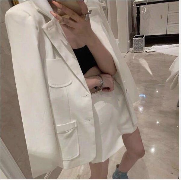 2021 spring autumn korean loose suit medium and long embroidered mother daughter student coat, White;black
2021 spring autumn korean loose suit medium and long embroidered mother daughter student coat, White;black