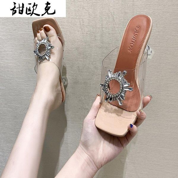 fashion transparent crystal sun flowers buckle womens sandals summer square toe women's strange high heels, Black
fashion transparent crystal sun flowers buckle womens sandals summer square toe women's strange high heels, Black