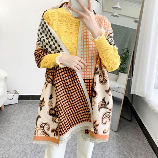 scarves fashion brand printed scarf women winter cashmere pashmina retro ladies plaid luxury warm shawls and wraps, Blue;gray
scarves fashion brand printed scarf women winter cashmere pashmina retro ladies plaid luxury warm shawls and wraps, Blue;gray