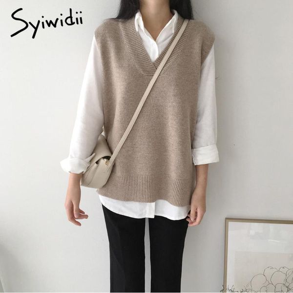 women's vests syiwidii sweater vest women vintage casual v-neck solid tank knitted fashion korean winter clothes fall 2021 sp, Black;white
women's vests syiwidii sweater vest women vintage casual v-neck solid tank knitted fashion korean winter clothes fall 2021 sp, Black;white