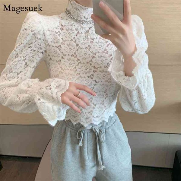 spring puff sleeve lace white blouse shirts turtleneck casual solid shirt female short crop women blusa 12710 210512
spring puff sleeve lace white blouse shirts turtleneck casual solid shirt female short crop women blusa 12710 210512