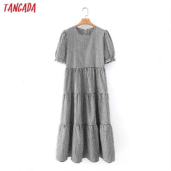 tangada summer women plaid print long dress puff short sleeve ladies high street dress vestidos 7y20 210609, Black;gray
tangada summer women plaid print long dress puff short sleeve ladies high street dress vestidos 7y20 210609, Black;gray