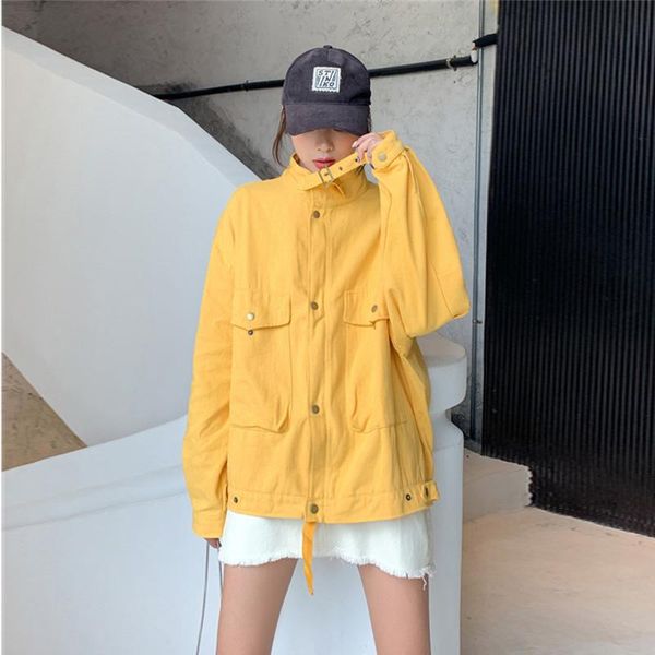 women's jackets yellow denim jacket with big pockets women handsome bf style jean coats and for ladies, Black;brown
women's jackets yellow denim jacket with big pockets women handsome bf style jean coats and for ladies, Black;brown