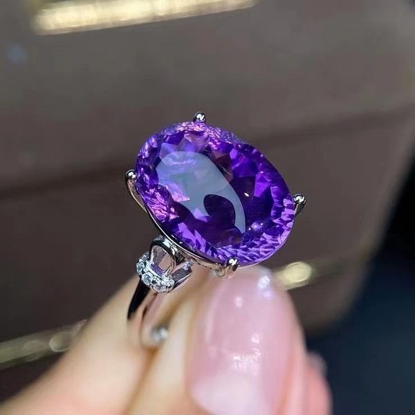 the engagement gift amethyst ring 925 sterling silver fine jewelry natural and real cluster rings, Golden;silver
the engagement gift amethyst ring 925 sterling silver fine jewelry natural and real cluster rings, Golden;silver