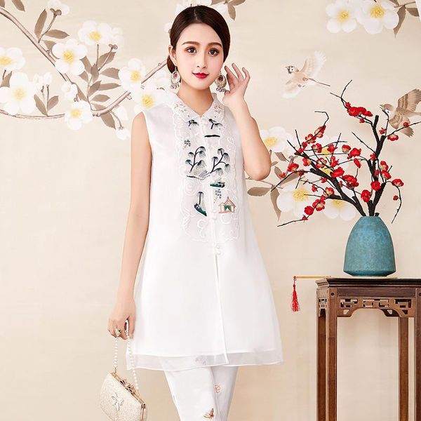 women's jackets 2021 summer middle aged and elderly ethnic style organza embroidery shirt sleeveless baby collar 9835, Black;brown
women's jackets 2021 summer middle aged and elderly ethnic style organza embroidery shirt sleeveless baby collar 9835, Black;brown