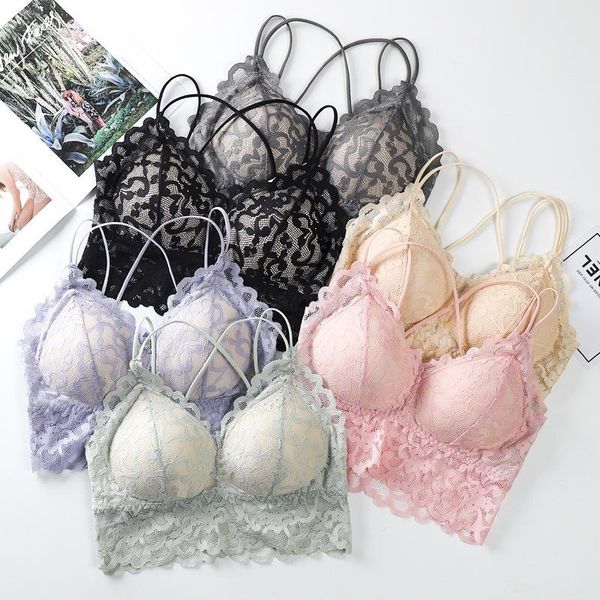 bras 2021 women lace strap wrapped chest pad no steel ring tube anti-empty underwear pushup bralette lingerie wire bra, Red;black
bras 2021 women lace strap wrapped chest pad no steel ring tube anti-empty underwear pushup bralette lingerie wire bra, Red;black