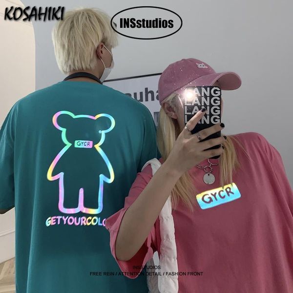 women's t-shirt kosahiki streetwear harajuku cartoon bear women men reflective t shirt tee crew neck short sleeve casual summer shirts, White
women's t-shirt kosahiki streetwear harajuku cartoon bear women men reflective t shirt tee crew neck short sleeve casual summer shirts, White