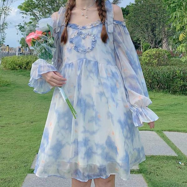 casual dresses sweet women straps dress japanese soft girl long-sleeve aesthetic summer love appliques chiffon all-match costume, Black;gray
casual dresses sweet women straps dress japanese soft girl long-sleeve aesthetic summer love appliques chiffon all-match costume, Black;gray