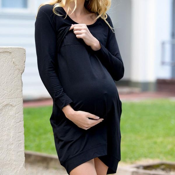 maternity dresses 2021 autumn winter women's pregnanty casual long sleeve solid dress with pocket robe allaitement, White
maternity dresses 2021 autumn winter women's pregnanty casual long sleeve solid dress with pocket robe allaitement, White