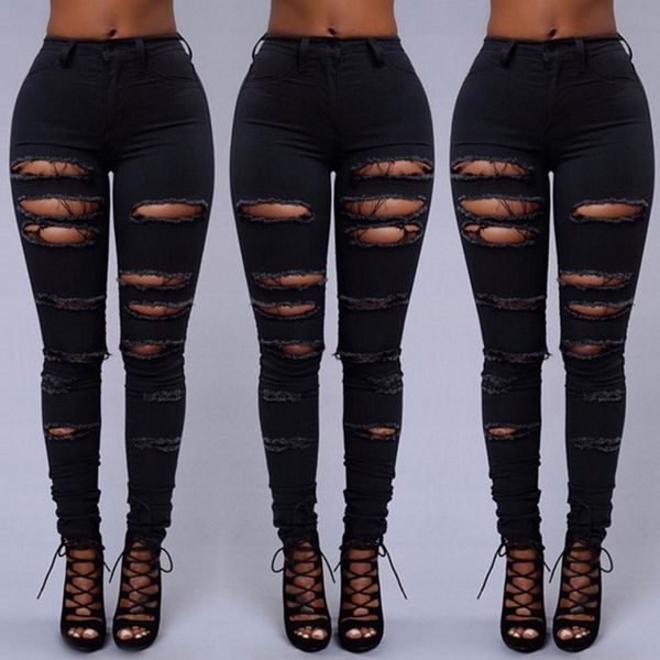 style slim fit buttock lifting with holes women's skinny pants jeans plus size high waist casual, Blue
style slim fit buttock lifting with holes women's skinny pants jeans plus size high waist casual, Blue