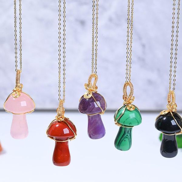 pendant necklaces gold copper wire wrapped natural mushroom stone necklace for women simple cute charm jewelry gift, Silver
pendant necklaces gold copper wire wrapped natural mushroom stone necklace for women simple cute charm jewelry gift, Silver
