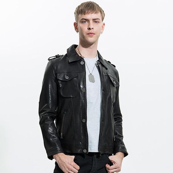 men's leather & faux 2021 men fashion red genuine motorcycle jacket vegetable tannin goatskin riding biker jackets, Black
men's leather & faux 2021 men fashion red genuine motorcycle jacket vegetable tannin goatskin riding biker jackets, Black