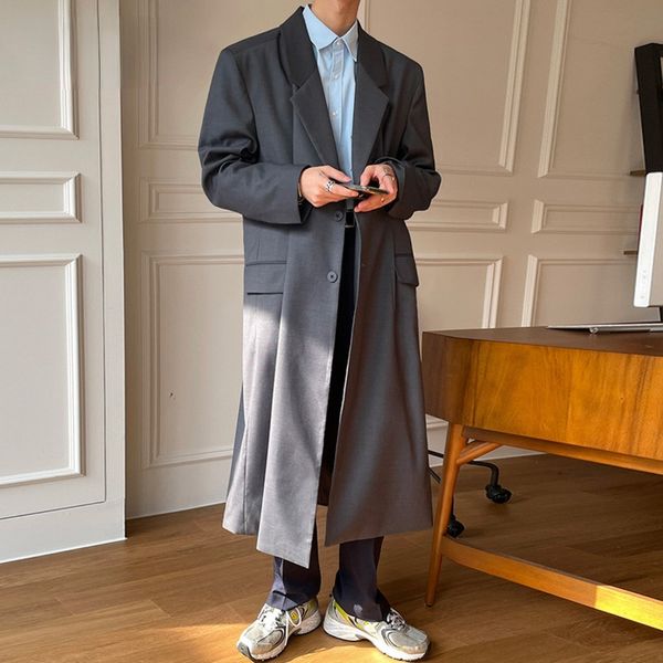 menswear korean style fashion solid color trench coat 2021 new notched single breasted windbreaker male grey tide long coat, Tan;black
menswear korean style fashion solid color trench coat 2021 new notched single breasted windbreaker male grey tide long coat, Tan;black