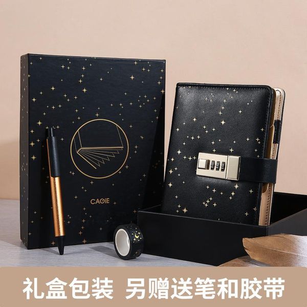 loose-leaf password book student hand account creative black gold starry sky cool gift box notebooks binder notepads, Purple;pink
loose-leaf password book student hand account creative black gold starry sky cool gift box notebooks binder notepads, Purple;pink